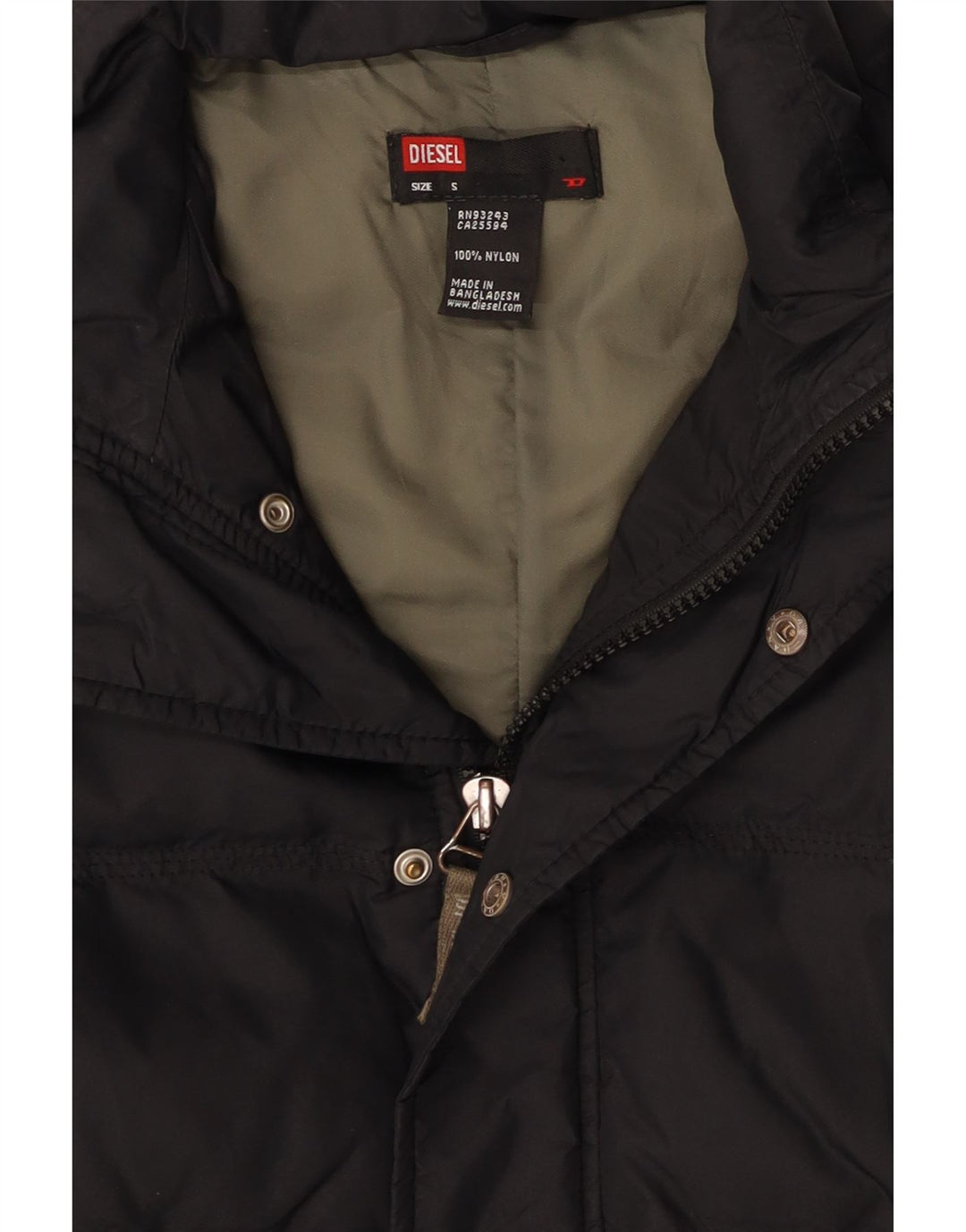 DIESEL Womens Padded Jacket UK 10 Small Black Nylon Vintage Diesel and Second-Hand Diesel from Messina Hembry 