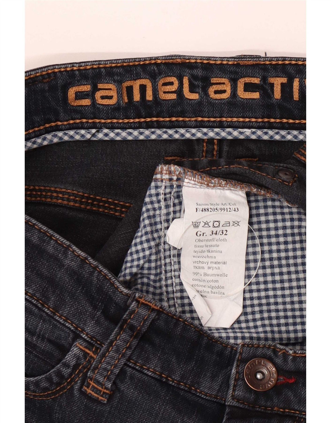 Camel Active Straight Jeans til mænd W34 L32 Blå Bomuld