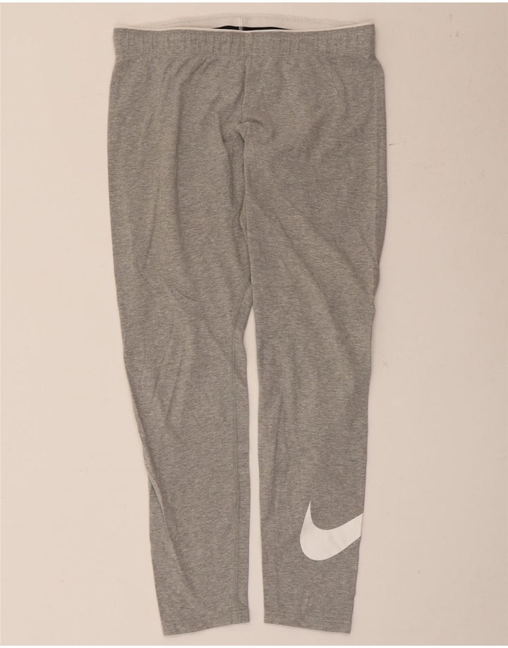 Nike grafiske leggings til kvinder UK 14 Stor grå flækket bomuld