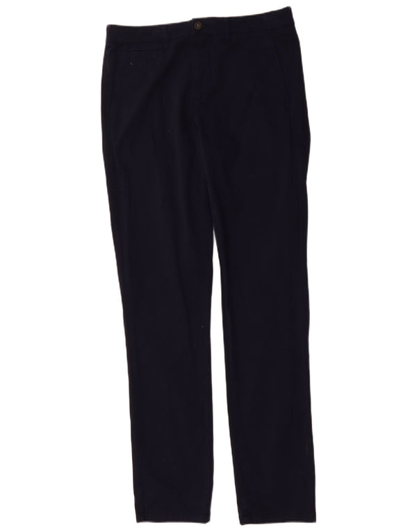 Benetton Herre Slim Chino Bukser IT 46 Small W32 L33 Marineblå Bomuld