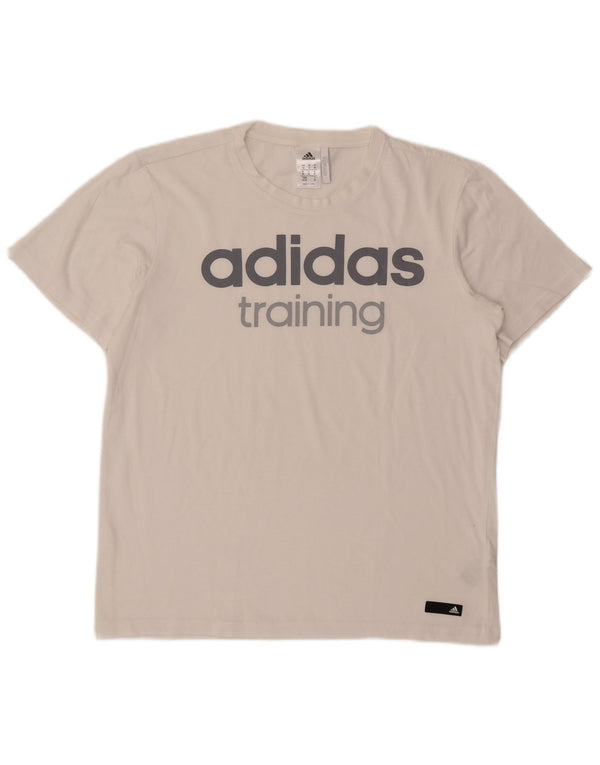 Adidas Herre Climalite grafisk T-shirt top mellem hvid bomuld