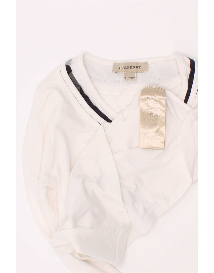 Burberry Girls Top Langærmet 4-5 År Hvid Bomuld
