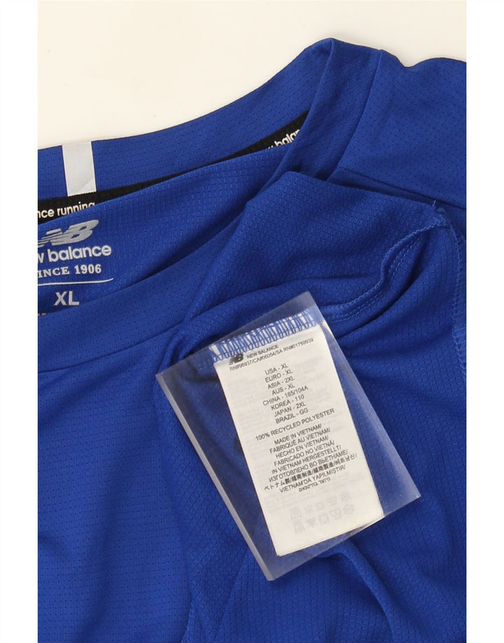 NEW BALANCE Herre T-Shirt Top XL Blå Polyester