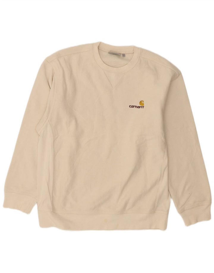 Carhartt Herre Sweatshirt Jumper Stor Beige Bomuld