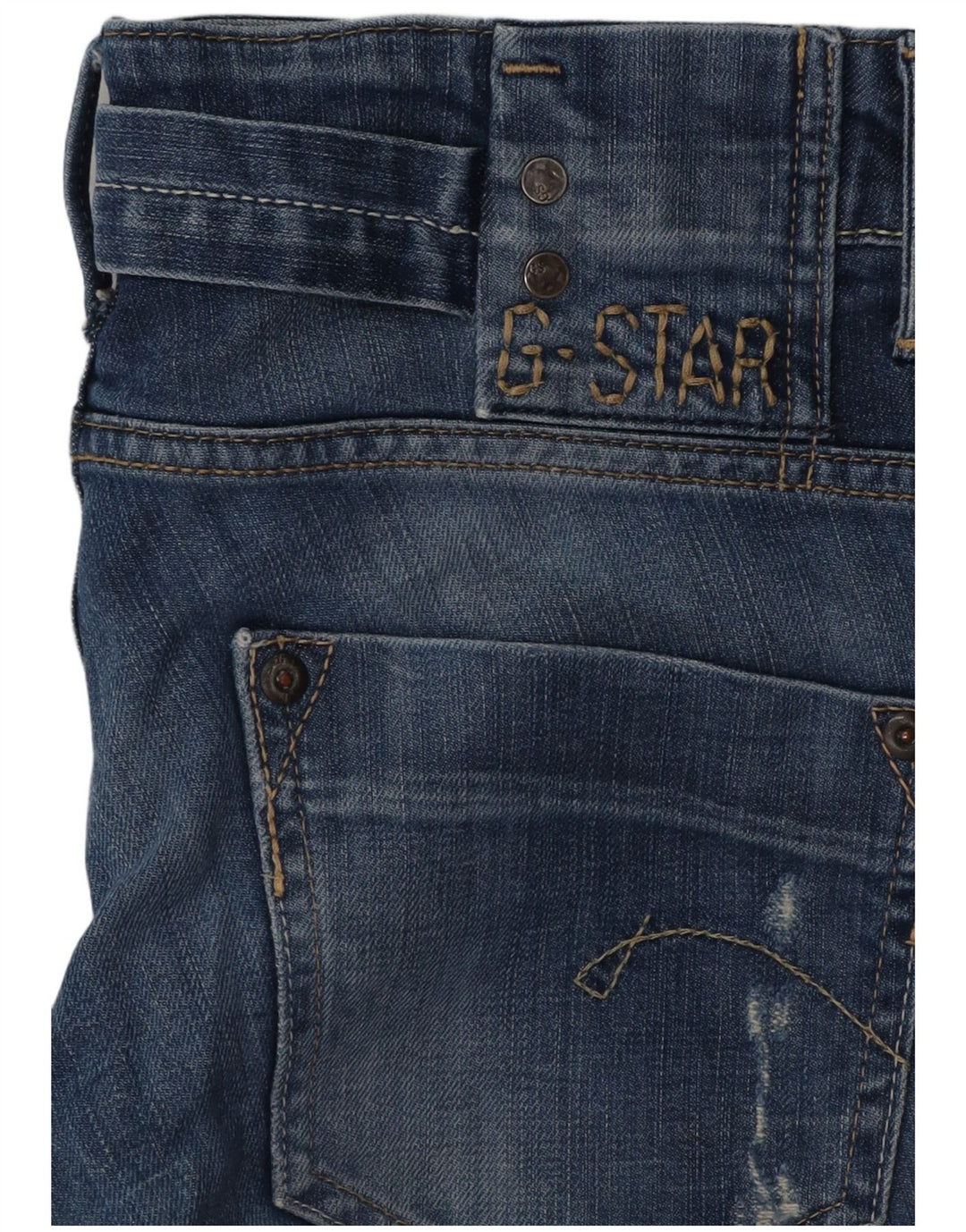 G-STAR Dame Distressed Straight Jeans W29 L30 Blå