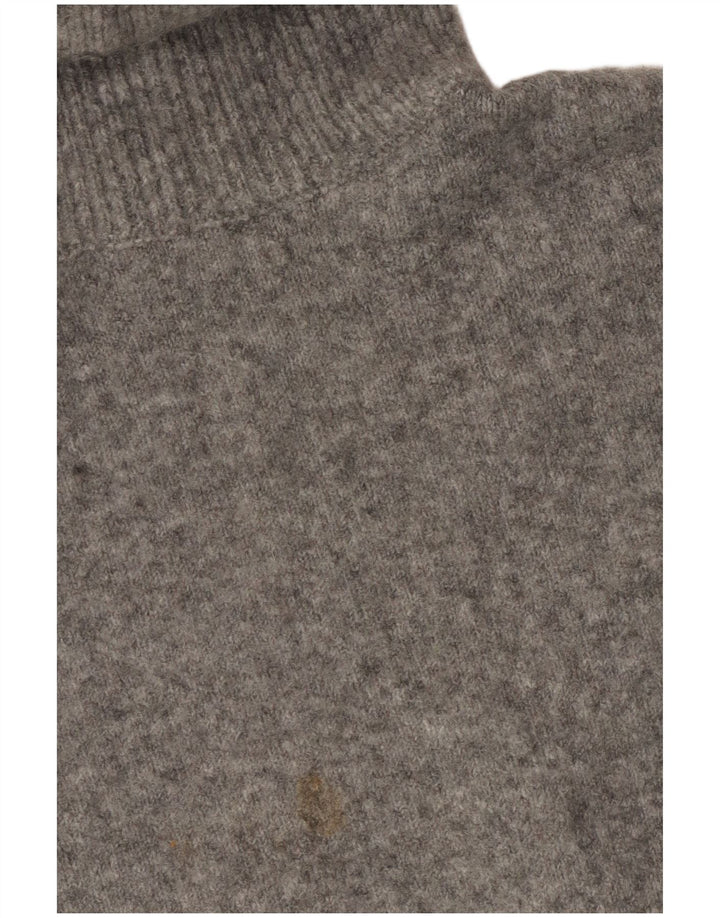 Zara Dame Oversized Roll Neck Jumper Sweater UK 10 Small Grå Akryl