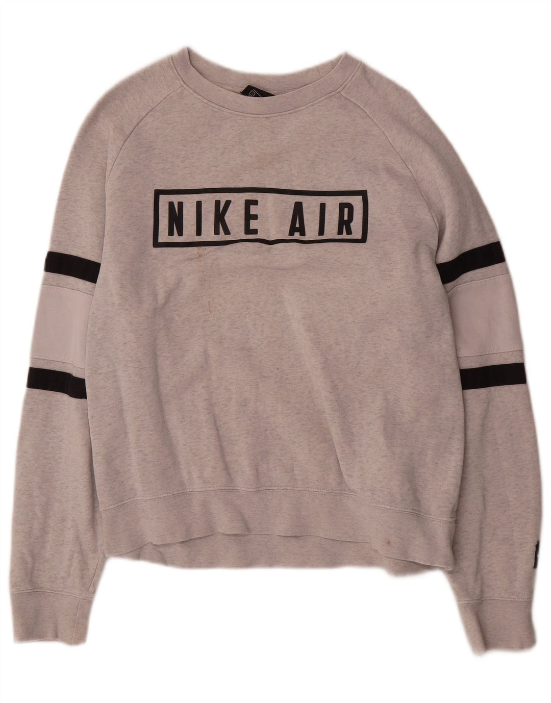 Nike Dame Oversized Sweatshirt Jumper UK 10 Small Grå Flecked Bomuld