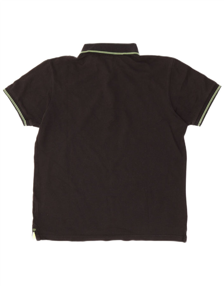 Rifle Herre poloshirt Stor sort bomuld