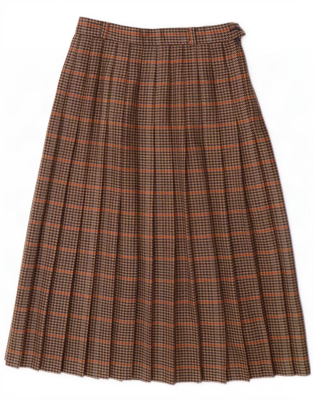 Avoca plisseret nederdel til kvinder Medium W28 Brown Houndstooth New Wool