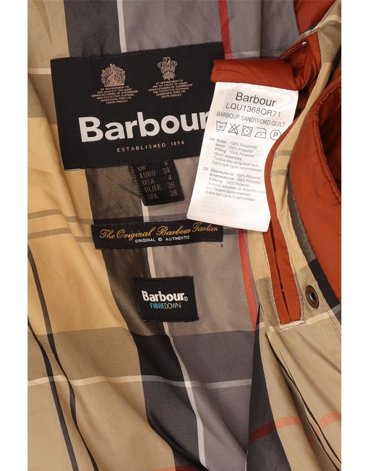 Barbour Dame Hætte Oversized Polstret Frakke UK 8 Lille brun polyamid
