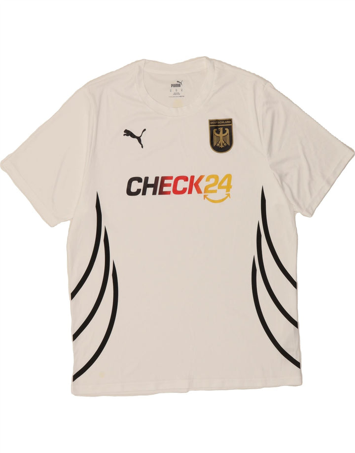 PUMA Mens Graphic T-Shirt Top XL White Polyester Vintage Puma and Second-Hand Puma from Messina Hembry 