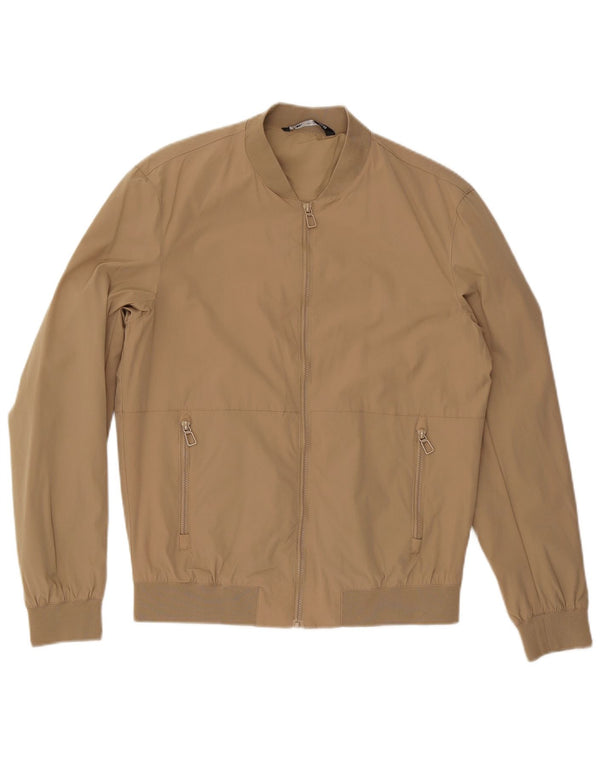 ZARA Bomberjakke til mænd UK 38 Medium Beige Polyester