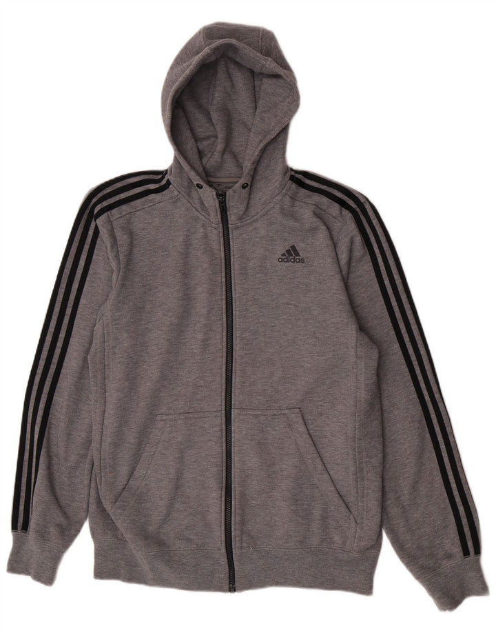 Adidas Herre Climalite Hættetrøje med lynlås mellemgrå polyester