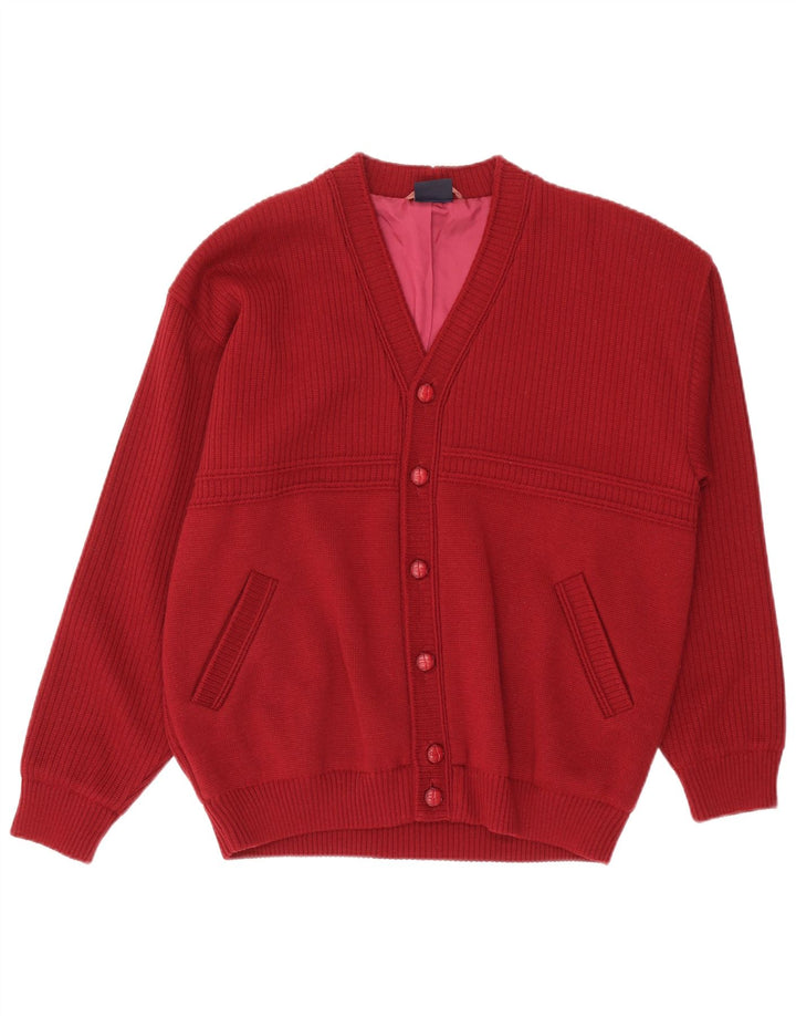 Almira Herre Cardigan Sweater IT 52 Stor Rød Merinould