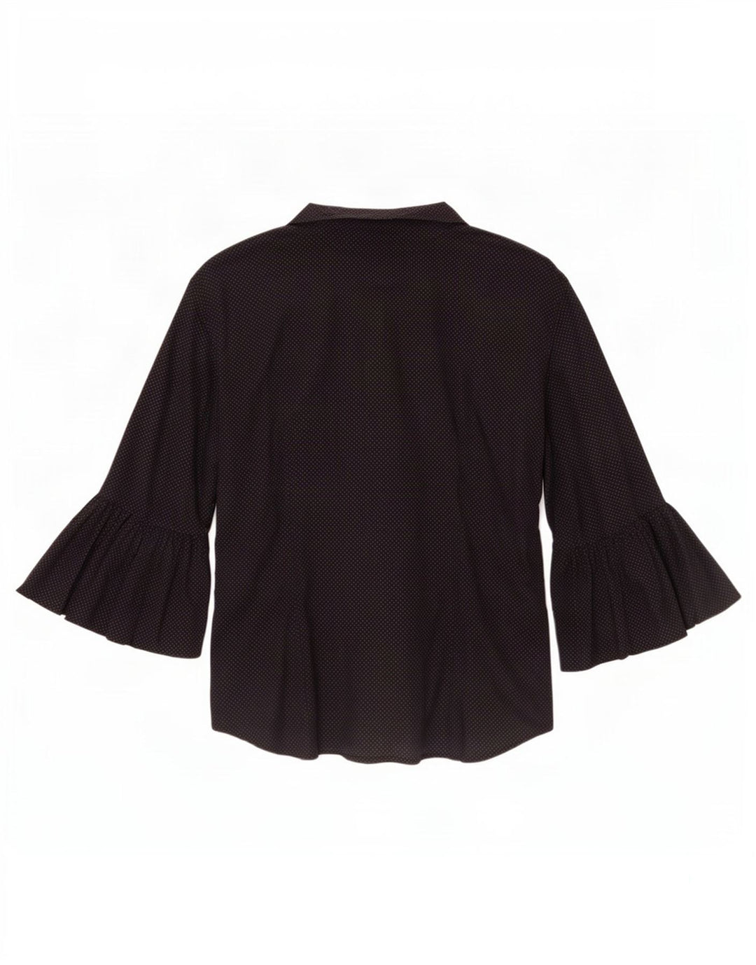 Vintage damebluse med 3/4 ærmer IT 44 Mellem sort plettet bomuld