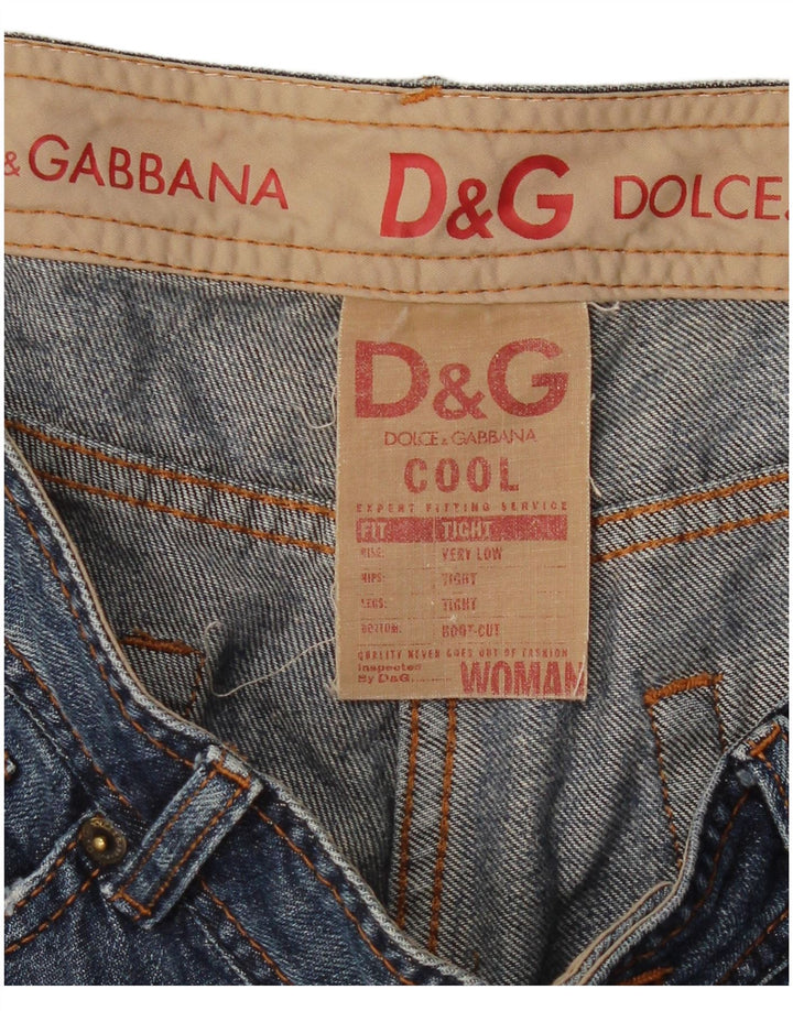 DOLCE & GABBANA Dame Tight Fit Lavtalje Bootcut Jeans W34 L30 Blå