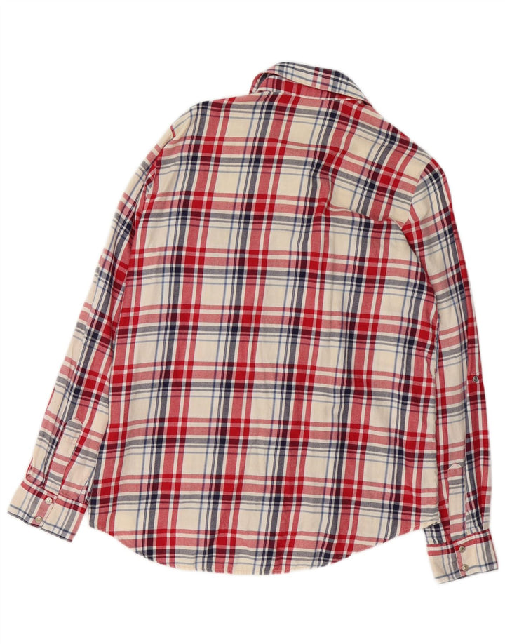 Zara Dame Flanelskjorte UK 14 Medium Rød Ternet Bomuld