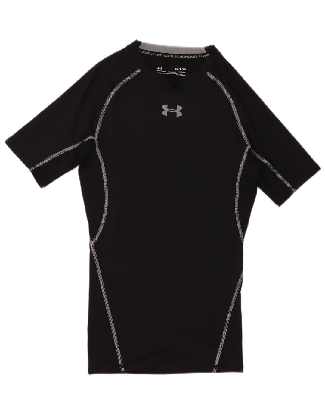 Under Armour Dame Grafisk T-Shirt Top UK 8 Small Black Polyester