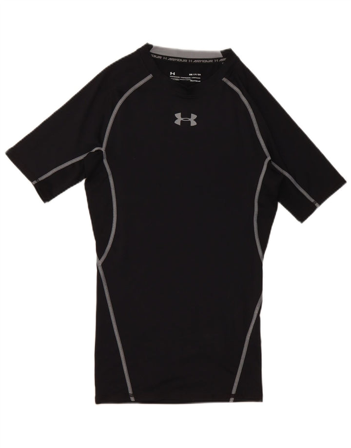 Under Armour Dame Grafisk T-Shirt Top UK 8 Small Black Polyester