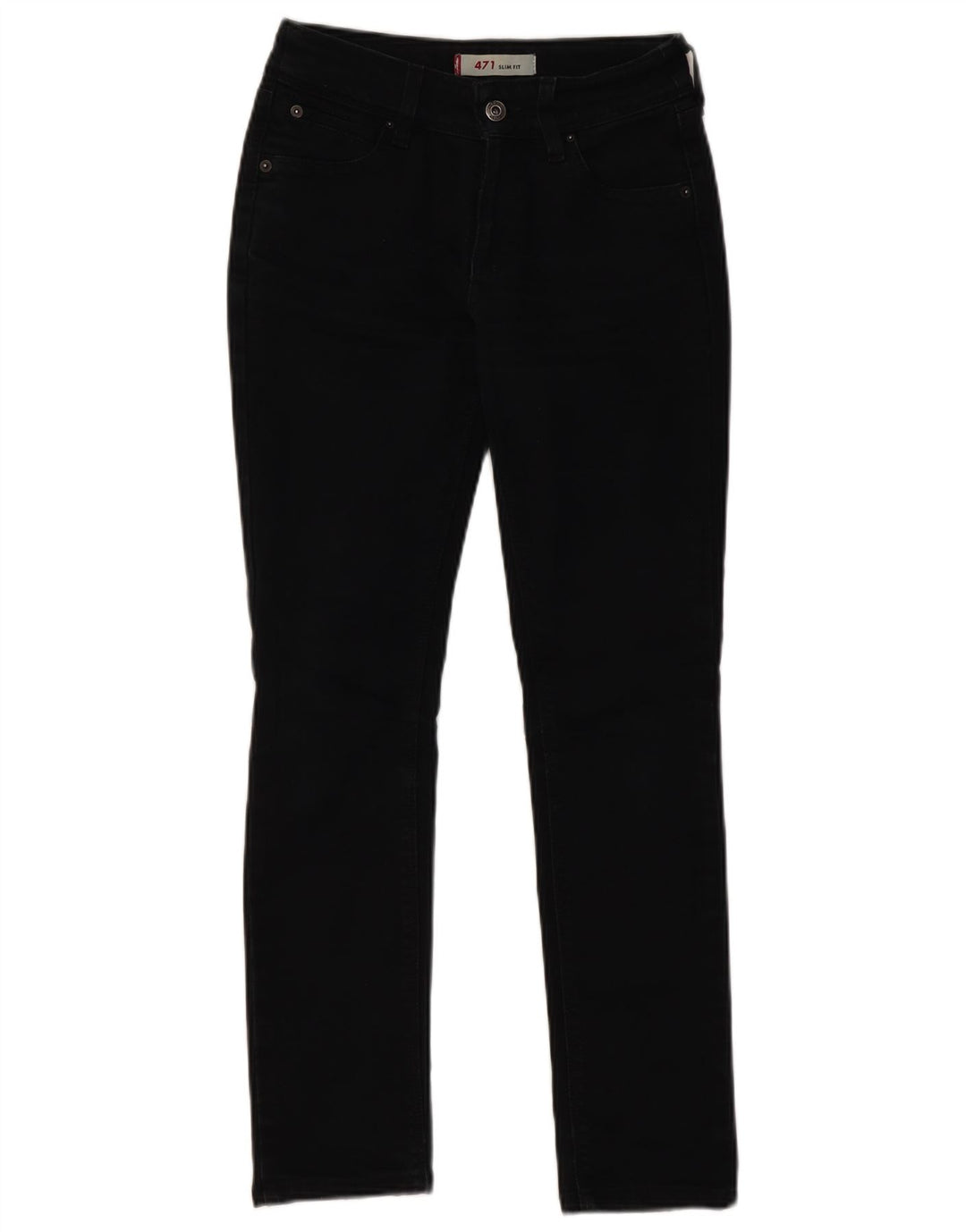Levi's Dame 471 Slim Jeans W26 L28 Sort Bomuld