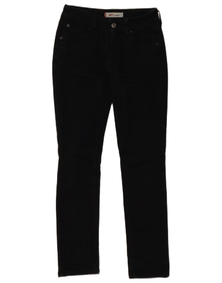 Levi's Dame 471 Slim Jeans W26 L28 Sort Bomuld