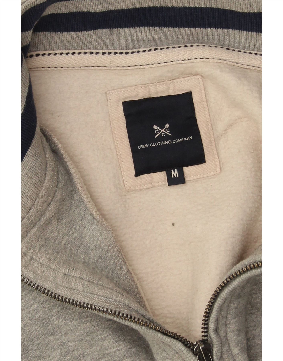 Besætningstøj Herre Zip Neck Sweatshirt Jumper Medium Grå Bomuld