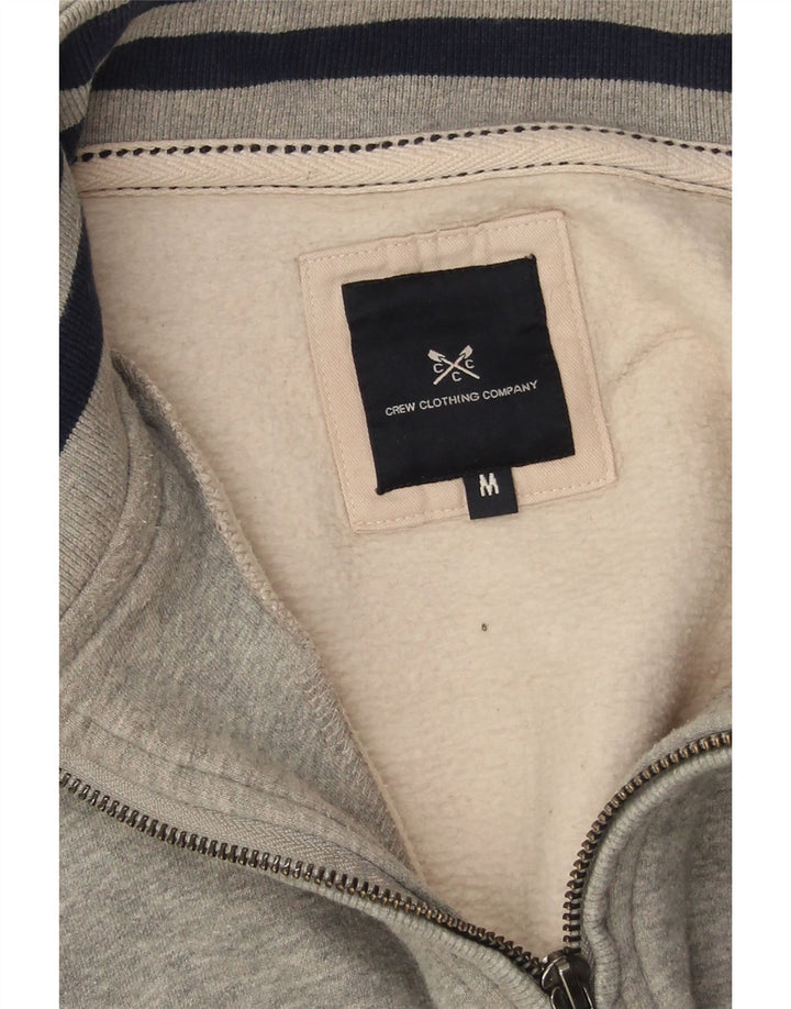 Besætningstøj Herre Zip Neck Sweatshirt Jumper Medium Grå Bomuld