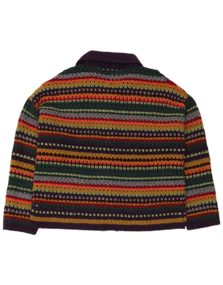 Unif Dame Oversized Cardigan Sweater UK 10 Small Flerfarvet Stribet