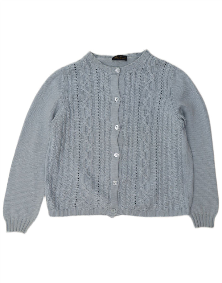 Luisa Spagnoli Dame Cardigan Sweater UK 16 Large Blue Wool