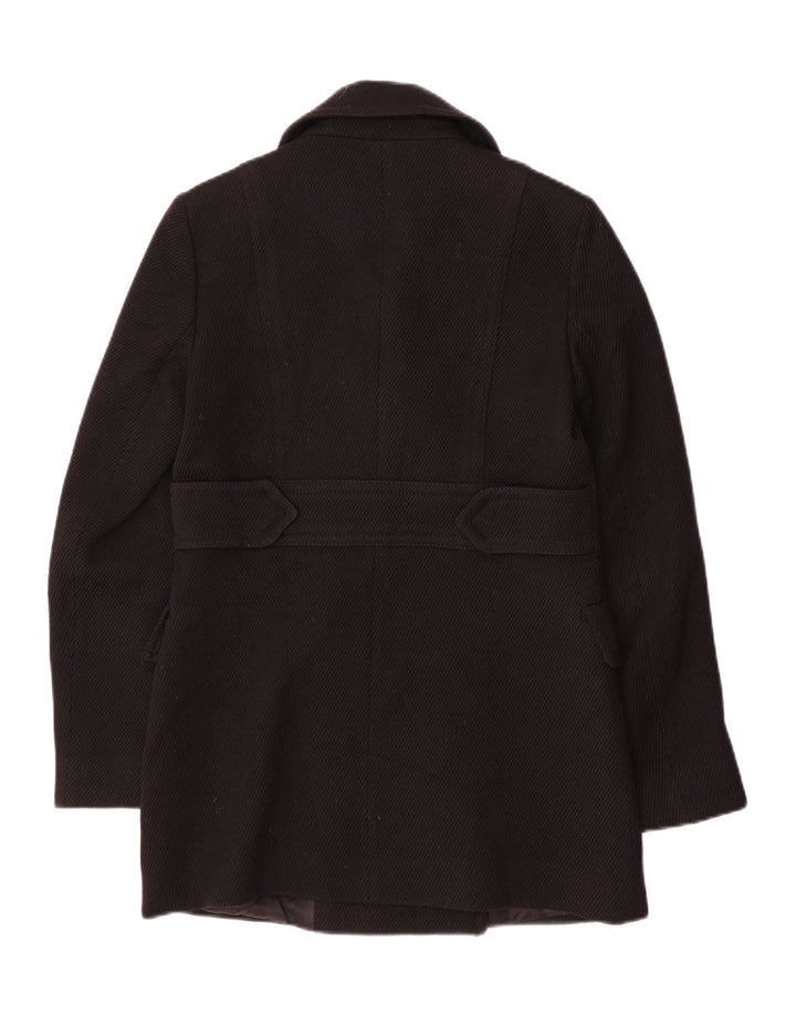 Massimo Dutti Dame Dobbeltradet Frakke EU 38 Lille Sort Uld