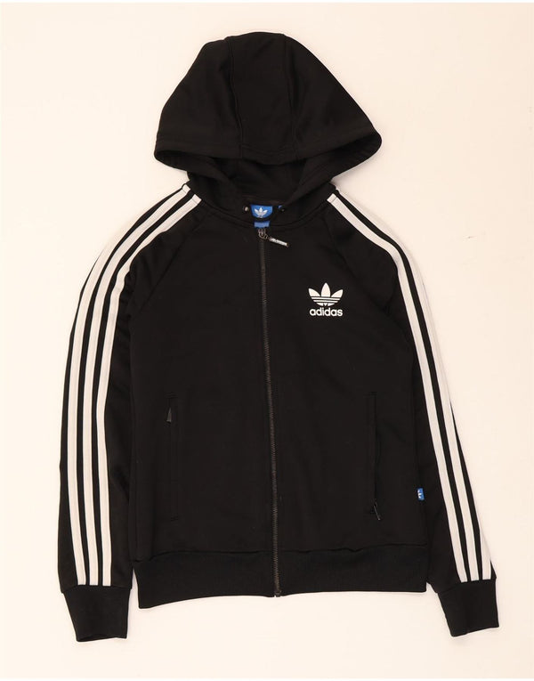 Adidas hættetrøje med lynlås til piger 7-8 år Sort polyester