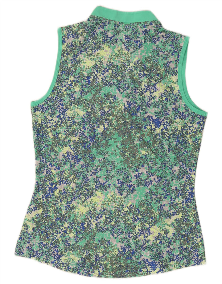 Adidas Dame Golf Vest Top UK 10 Lille Grøn Plettet Polyester