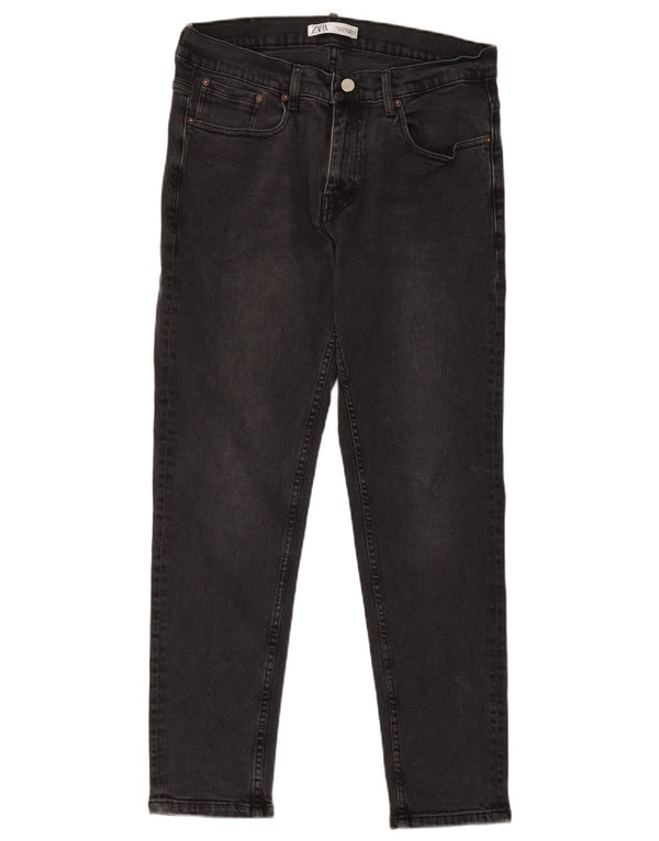 Zara Herre Skinny Jeans EU 44 Large W34 L29 Sort Bomuld