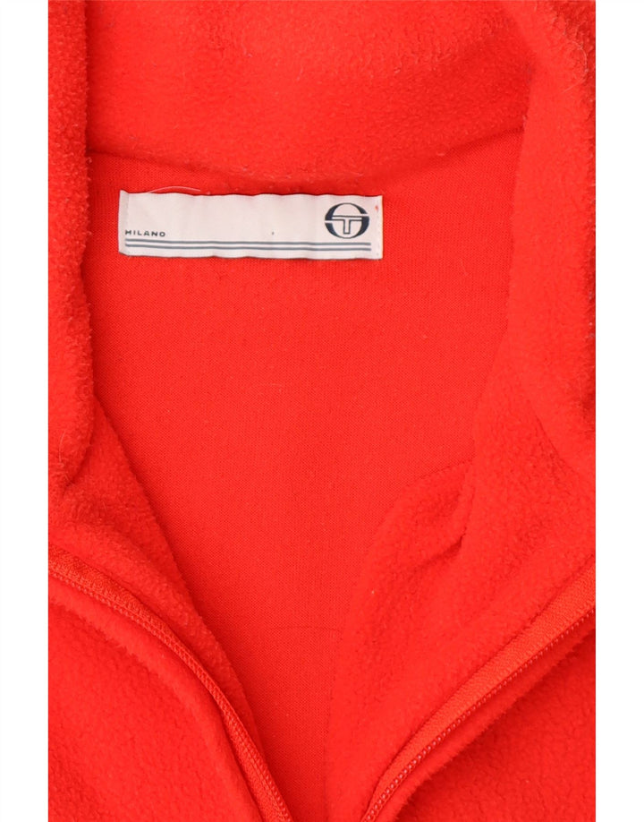 SERGIO TACCHINI Mens Zip Neck Fleece Jumper Large Red Vintage Sergio Tacchini and Second-Hand Sergio Tacchini from Messina Hembry 