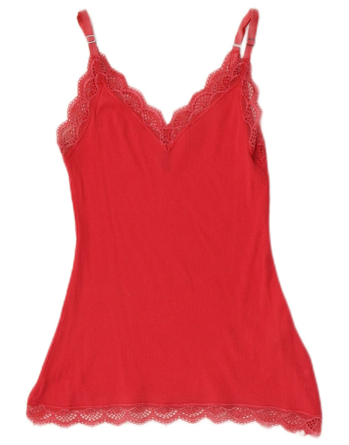 Benetton Dame Cami Top UK 8 Small Pink Bomuld