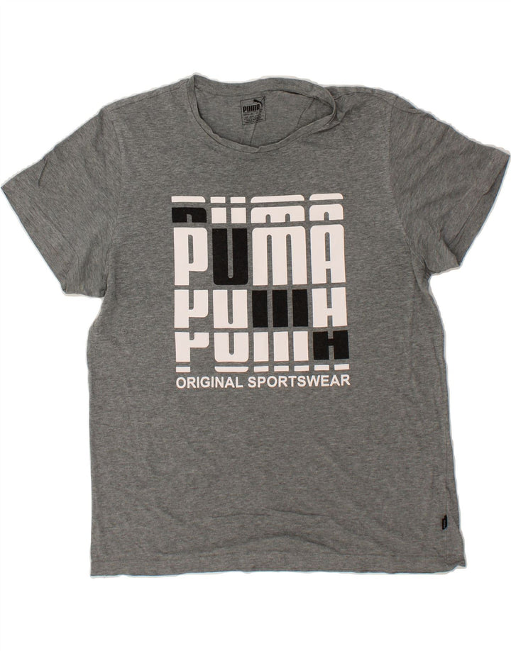 PUMA Mens Graphic T-Shirt Top Large Grey Cotton Vintage Puma and Second-Hand Puma from Messina Hembry 