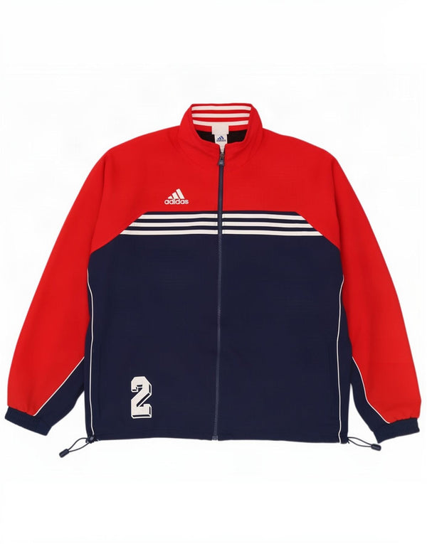 Adidas Herre Loose Fit træningsdragt topjakke UK 44/46 Stor rød farveblok