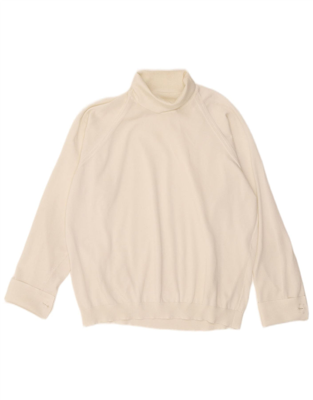 Vintage Dame Oversized Langærmet Bluse Top UK 16 Large White