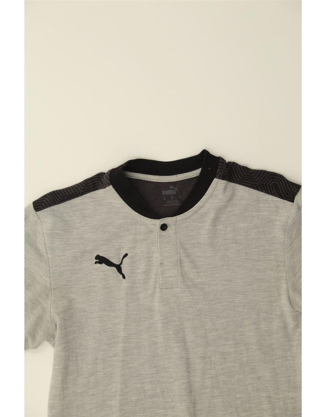 PUMA Mens T-Shirt Top Medium Grey Colourblock Cotton Vintage Puma and Second-Hand Puma from Messina Hembry 