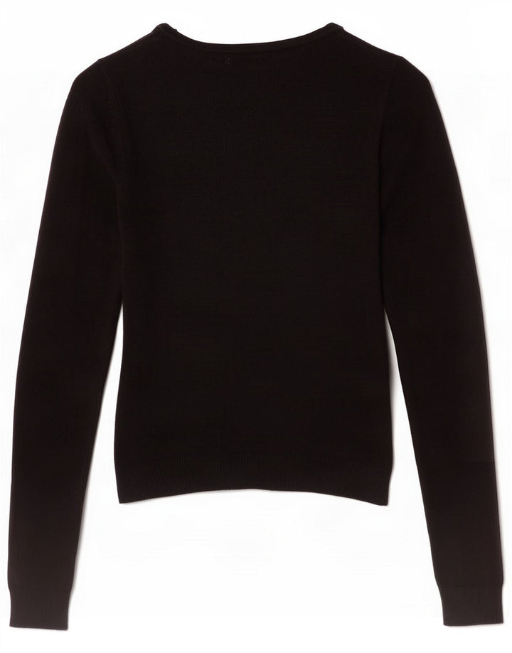 Zara Dame Bluse Top UK 14 Large Black Rayon