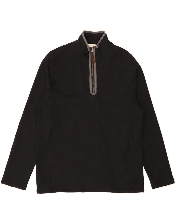 MOUNTAIN WAREHOUSE Mens Zip Neck Sweatshirt Jumper Medium Black Cotton Vintage Mountain Warehouse and Second-Hand Mountain Warehouse from Messina Hembry 
