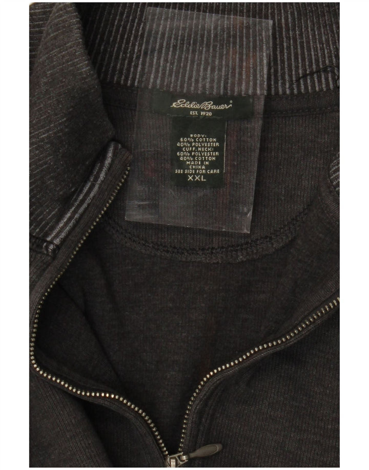 EDDIE BAUER Sweatshirt med lynlås til kvinder UK 20 2XL Grå Bomuld