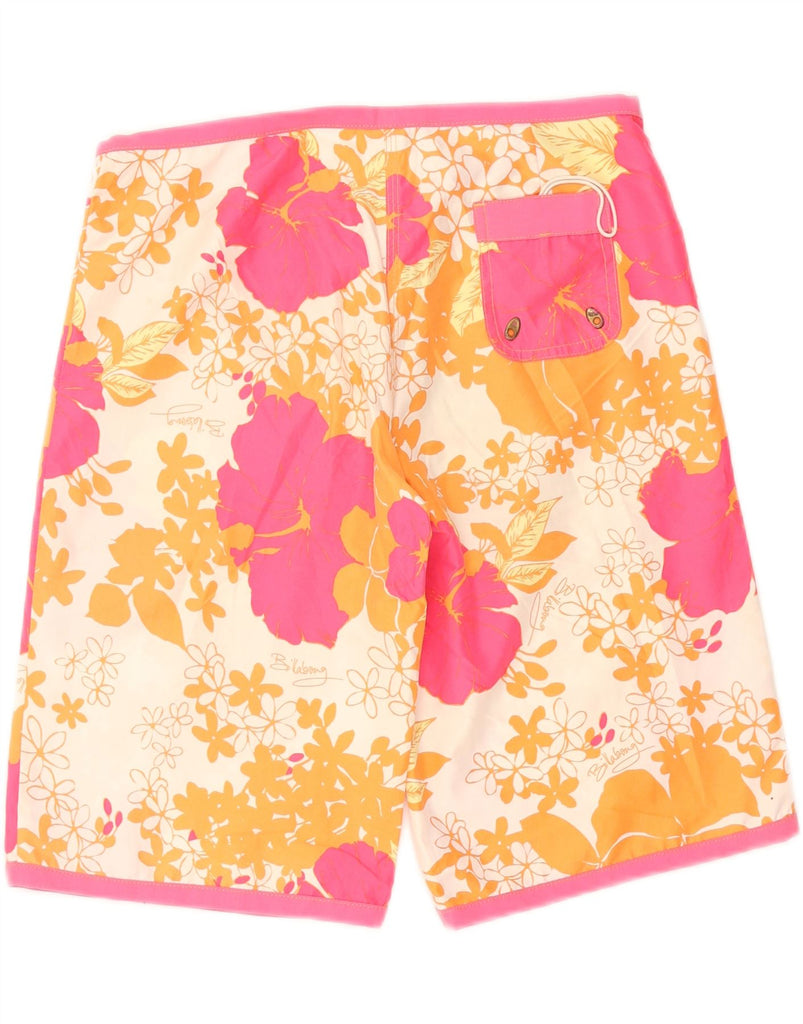 BILLABONG Womens Swimming Shorts US 2 XS Orange Floral Vintage Billabong and Second-Hand Billabong from Messina Hembry 