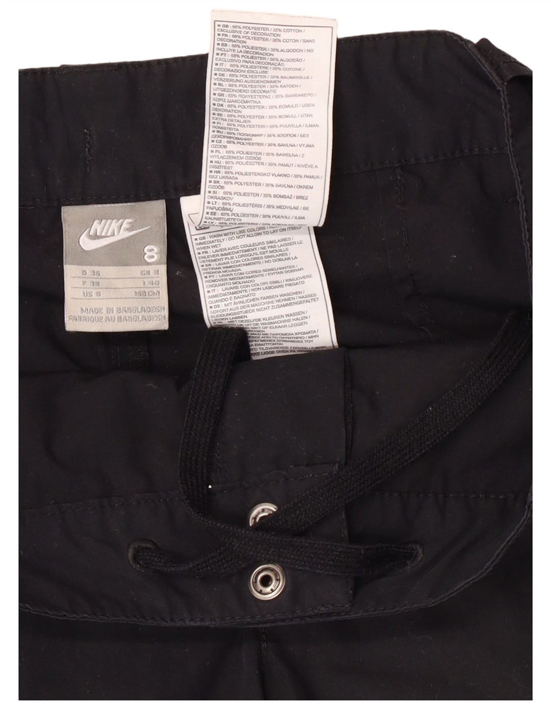 Nike Dame Straight Cargo Trousers UK 8 Small W28 L26 Black Polyester