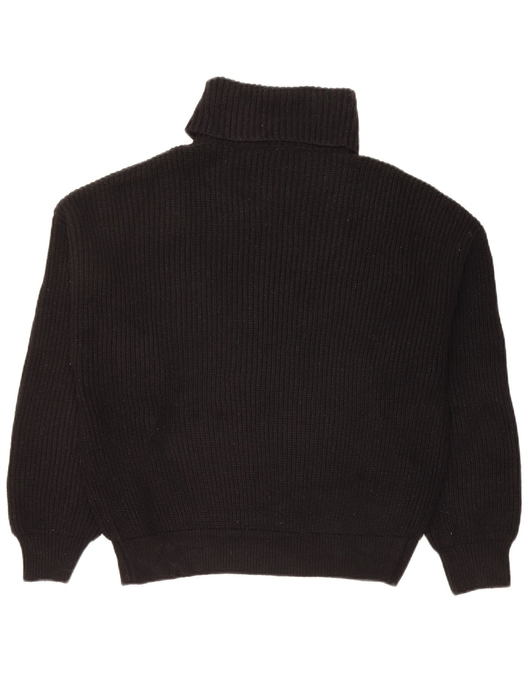 Zara Dame Rullehals Sweater UK 14 Medium Sort Viscose
