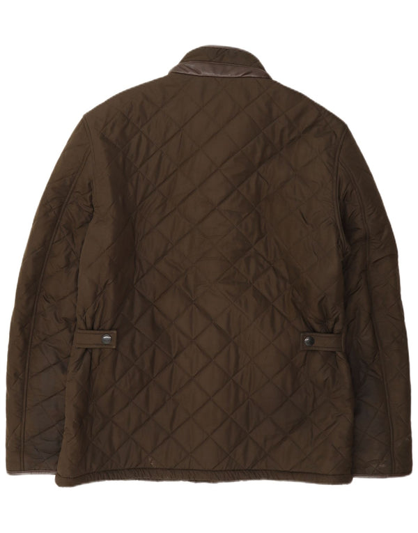 Barbour Herre quiltet jakke UK 40 Stor Khaki Polyester