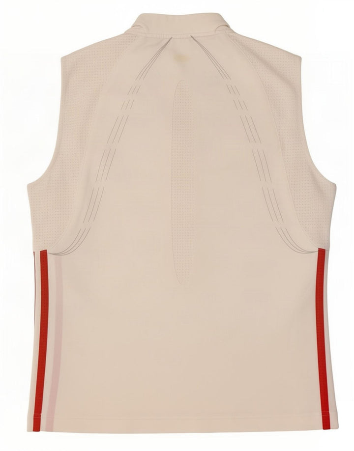 Adidas Damevest Top UK 14 Medium White Colourblock Polyester