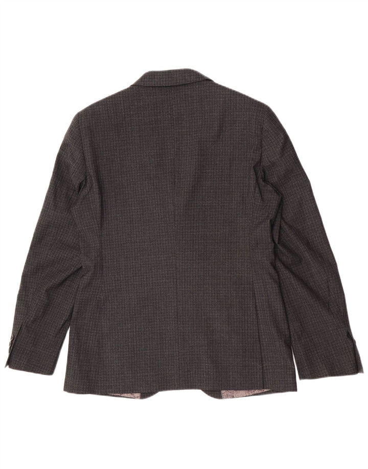 Ted Baker Herre Regular Fit 2 Button Blazer Jacket UK 40 Large Grey Check