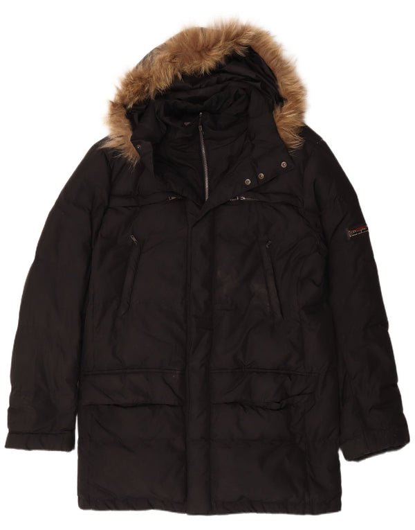 Champion Herre hættepolstret frakke UK 42 XL Sort polyester