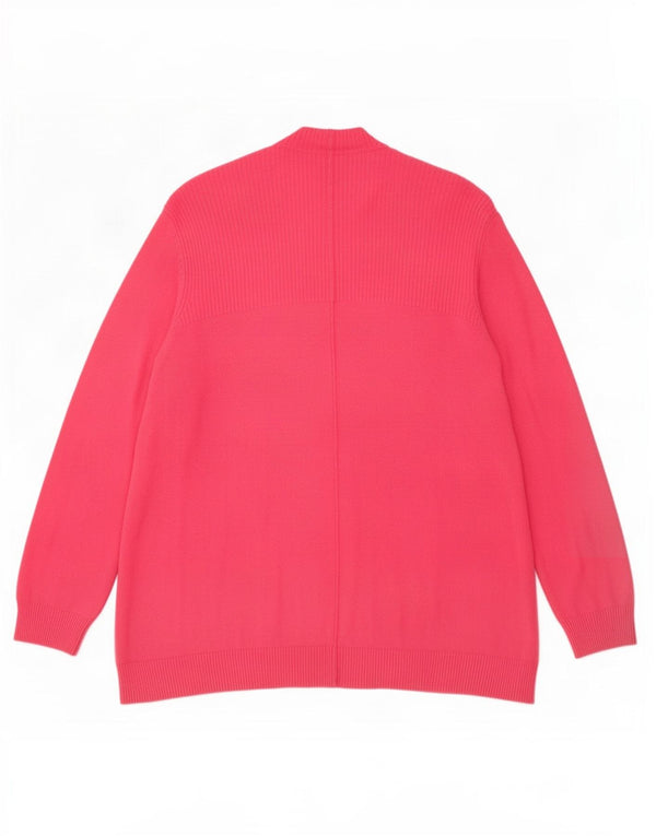 Marks & Spencer Womens Open Cardigan Sweater UK 12 Medium Pink Viscose